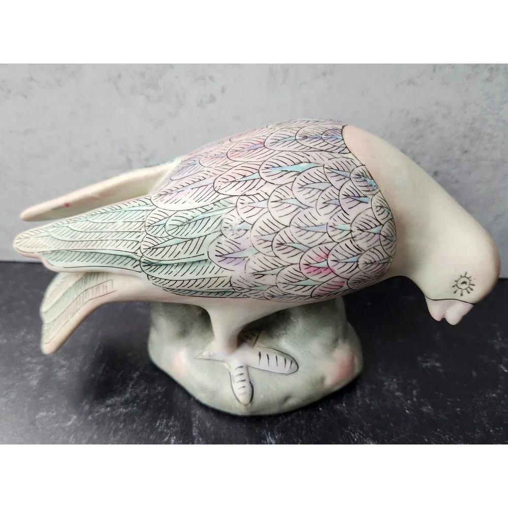 Pair 1950s Vintage Porcelain Dove Pigeon Bird Pastel 6